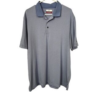 Grand Slam Men’s Light Blue & White Striped Polo Shirt Size XL